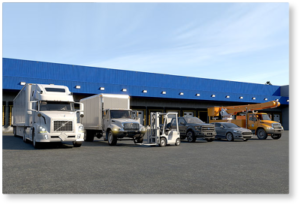 Various sized ELDT training trucks parked in a row